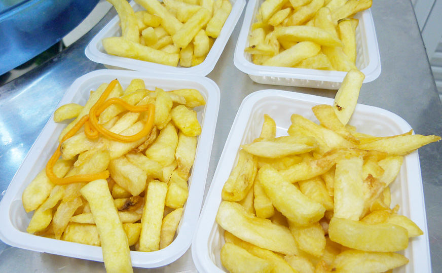 Barraquinha de batata frita festa infantil